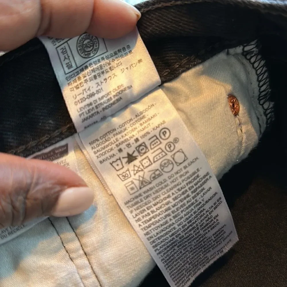 Levi’s 501 Black Straight Leg Jeans 32/30